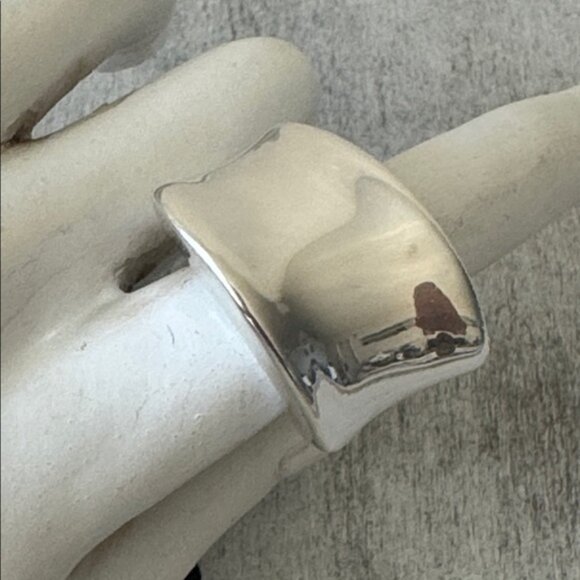 E&L Sterling Silver Electroform Ring Asymmetrical Curve On Top Sz. 8 - Picture 10 of 13